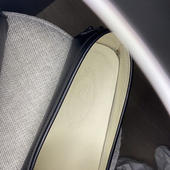 Tod’s Womens Black Leather Penny Loafer Gommino Driving Shoe EU 39 (US 8.5) - Picture 6 of 16